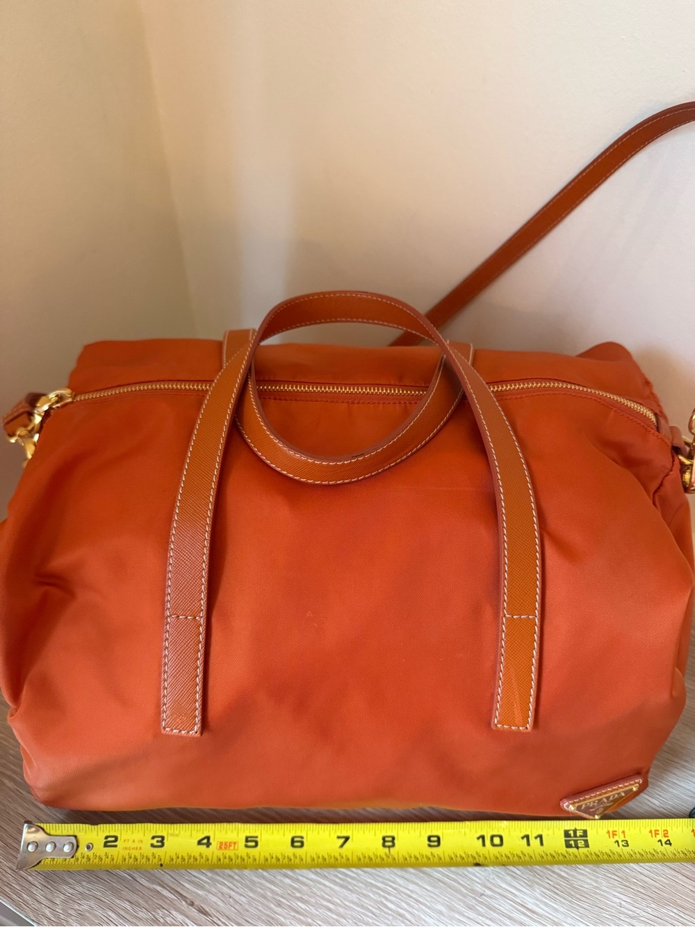 Prada Nylon Travel Bag in Orange NWT - Picture 13 of 16